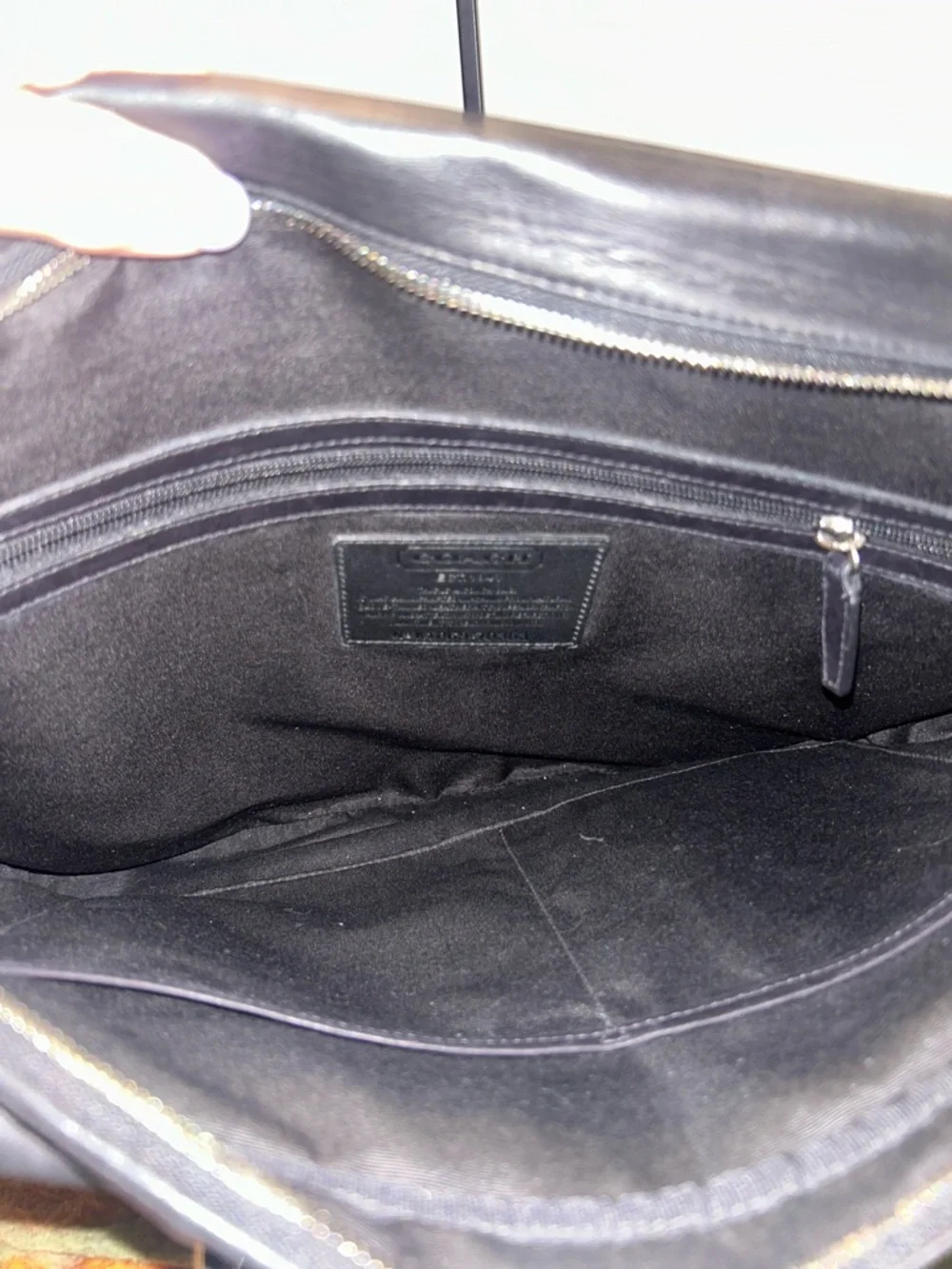 COACH Sleek Black Leather Briefcase Tote
